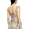 m-fiore Top in maglia con spalle arricciate e stampa medievale m-fiore Top in maglia con spalle arricciate e stampa medievale