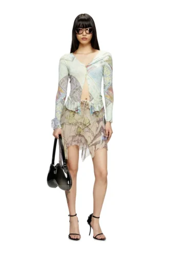 m-fiorina Cardigan corto con stampa medievale