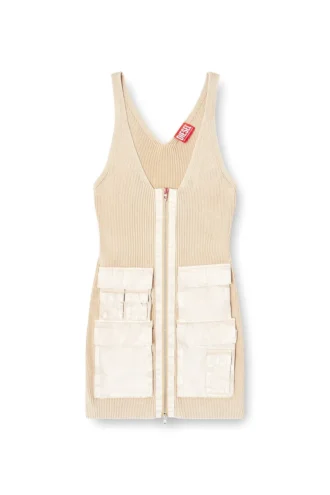 m-gabrielle Abito corto in maglia a costine con tasche cargo