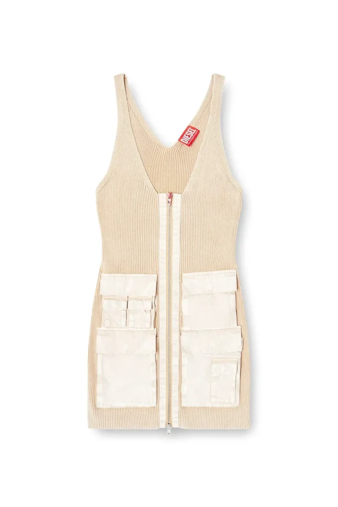 m-gabrielle Abito corto in maglia a costine con tasche cargo m-gabrielle Abito corto in maglia a costine con tasche cargo
