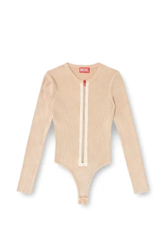 m-gilde Cardigan con zip in cotone a costine