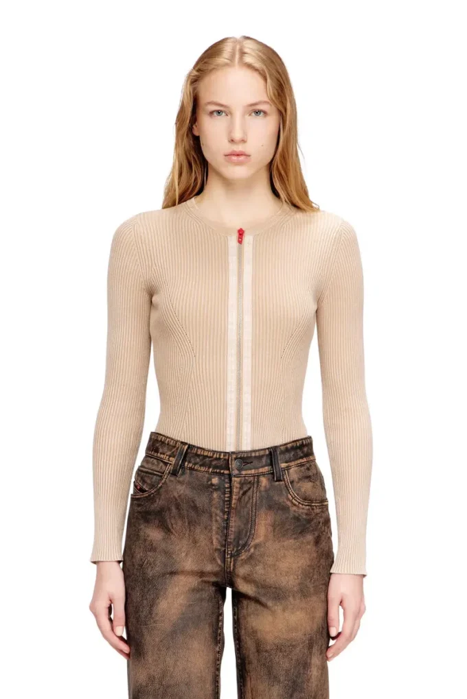 m-gilde Cardigan con zip in cotone a costine m-gilde Cardigan con zip in cotone a costine