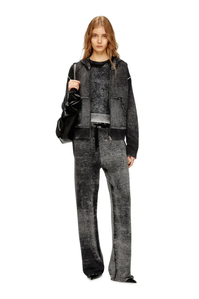 m-honorine Pantaloni da tuta in maglia di lana con stampa rovesciata m-honorine Pantaloni da tuta in maglia di lana con stampa rovesciata