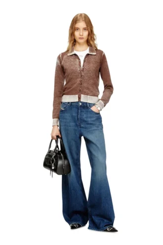 m-loren Cardigan con stampa sfumata sul rovescio