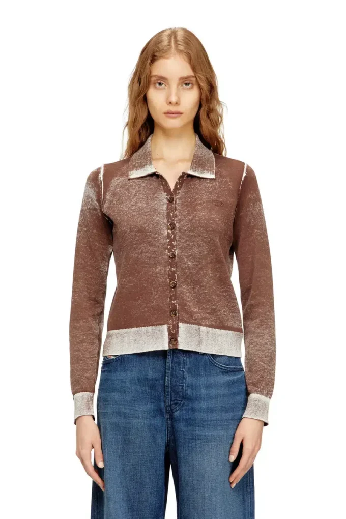 m-loren Cardigan con stampa sfumata sul rovescio m-loren Cardigan con stampa sfumata sul rovescio