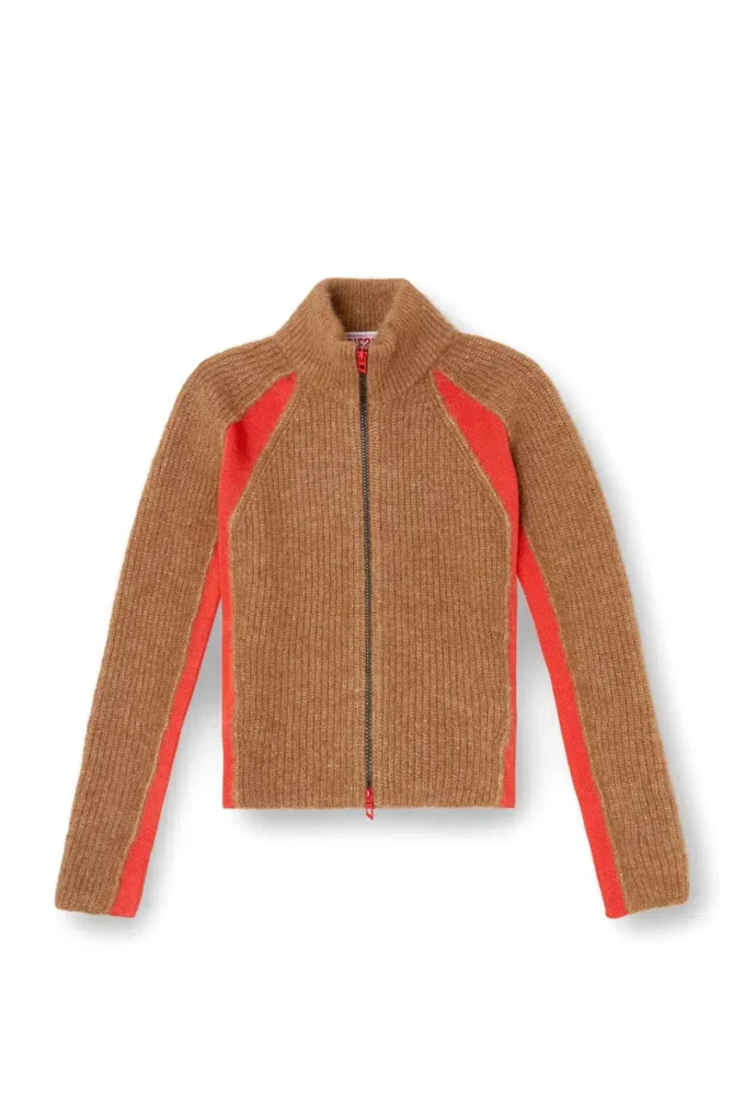 m-louise Cardigan in misto alpaca con inserti a contrasto