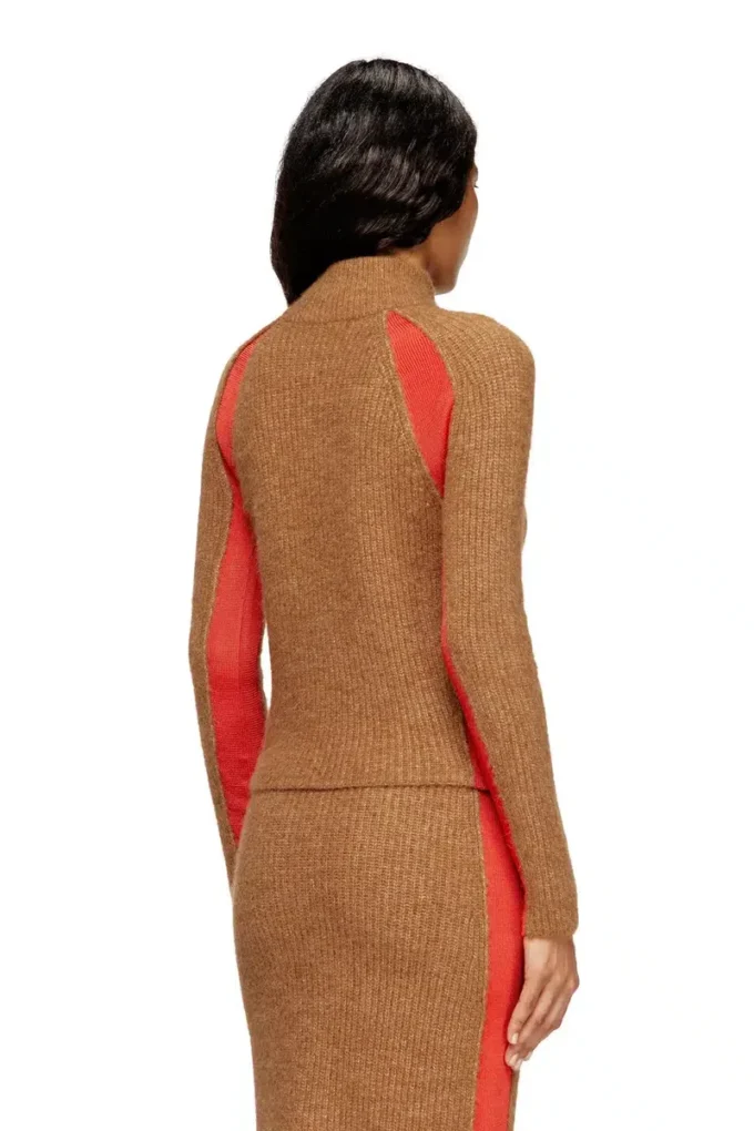 m-louise Cardigan in misto alpaca con inserti a contrasto