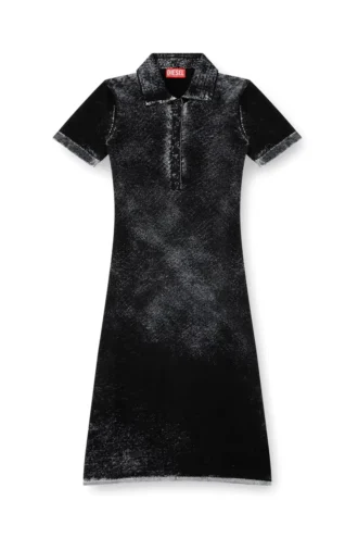 m-lourens Abito polo midi in maglia stampata al rovescio