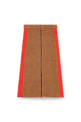 m-lousi Gonna midi in alpaca con zip frontale
