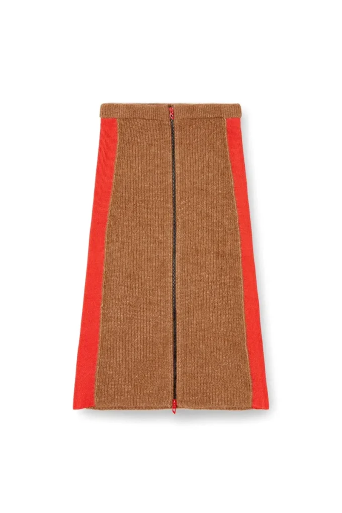 m-lousi Gonna midi in alpaca con zip frontale