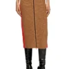 m-lousi Gonna midi in alpaca con zip frontale