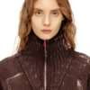 m-marcellette Maglione con mezza zip effetto consumato