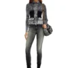 m-melissa Cardigan con zip e tasche cargo in denim m-melissa Cardigan con zip e tasche cargo in denim