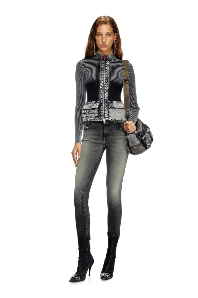 m-melissa Cardigan con zip e tasche cargo in denim m-melissa Cardigan con zip e tasche cargo in denim