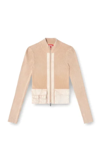 m-melissa Cardigan con zip e tasche cargo in denim