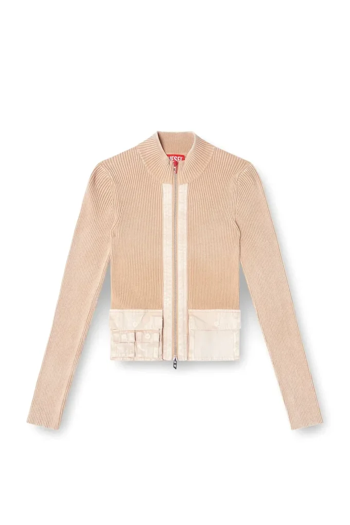 m-melissa Cardigan con zip e tasche cargo in denim m-melissa Cardigan con zip e tasche cargo in denim