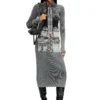 m-meryn Gonna midi in maglia con tasche cargo in denim m-meryn Gonna midi in maglia con tasche cargo in denim