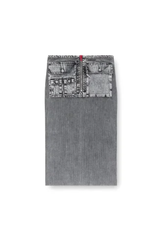 m-meryn Gonna midi in maglia con tasche cargo in denim