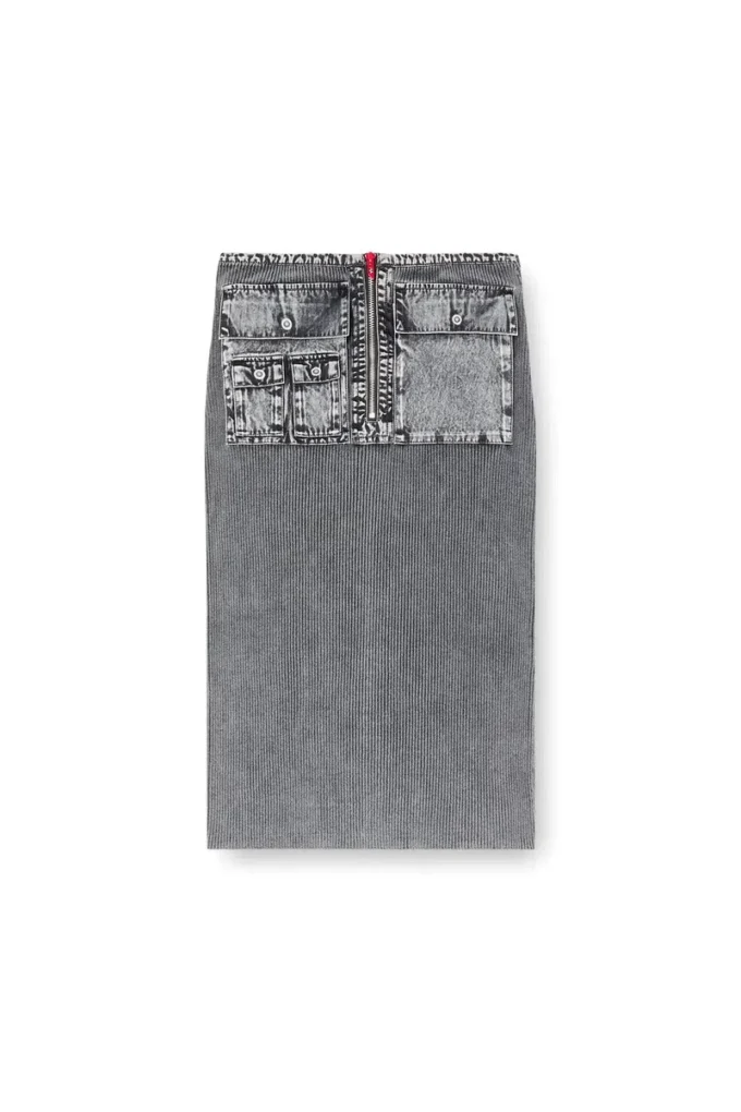 m-meryn Gonna midi in maglia con tasche cargo in denim m-meryn Gonna midi in maglia con tasche cargo in denim