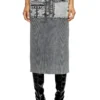 m-meryn Gonna midi in maglia con tasche cargo in denim m-meryn Gonna midi in maglia con tasche cargo in denim