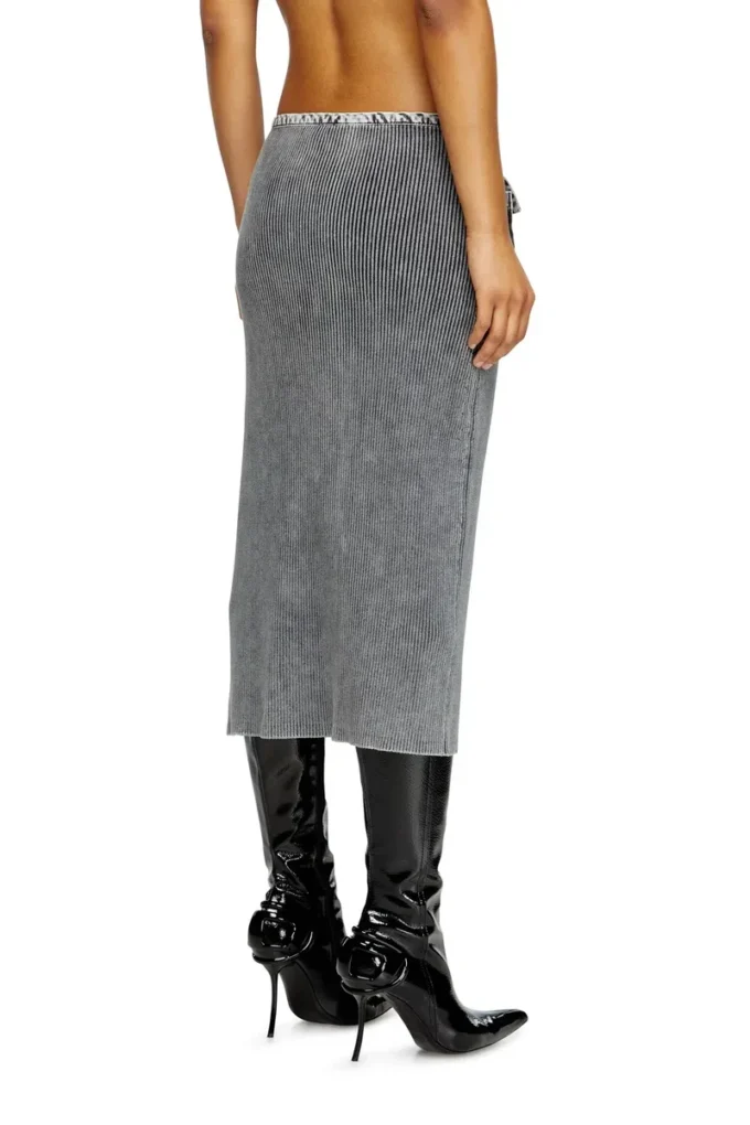 m-meryn Gonna midi in maglia con tasche cargo in denim m-meryn Gonna midi in maglia con tasche cargo in denim
