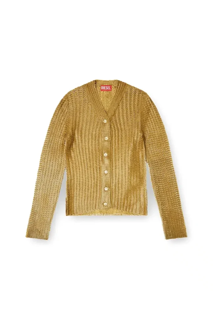 m-millo Cardigan a coste con effetto lucido