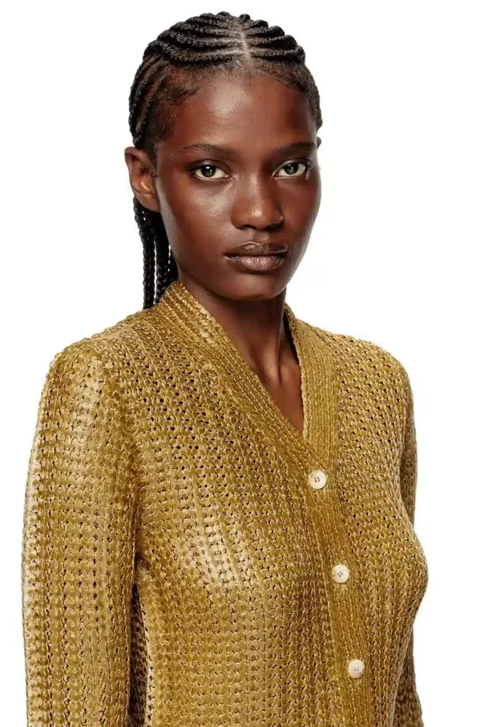 m-millo Cardigan a coste con effetto lucido