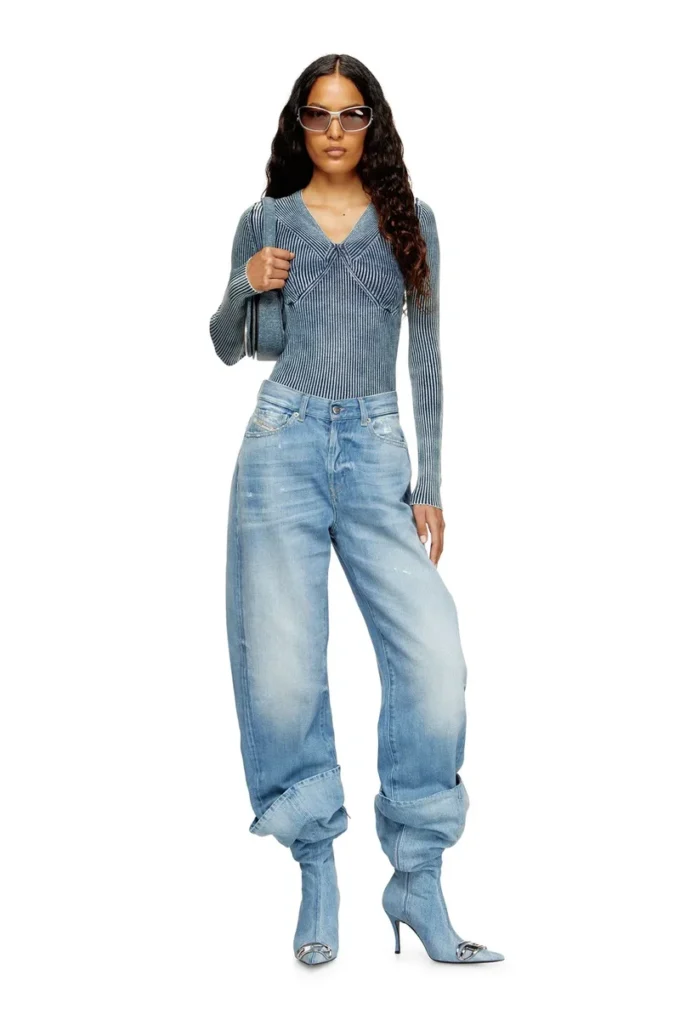 m-milmo Maglione in filato denim con effetto lucido m-milmo Maglione in filato denim con effetto lucido