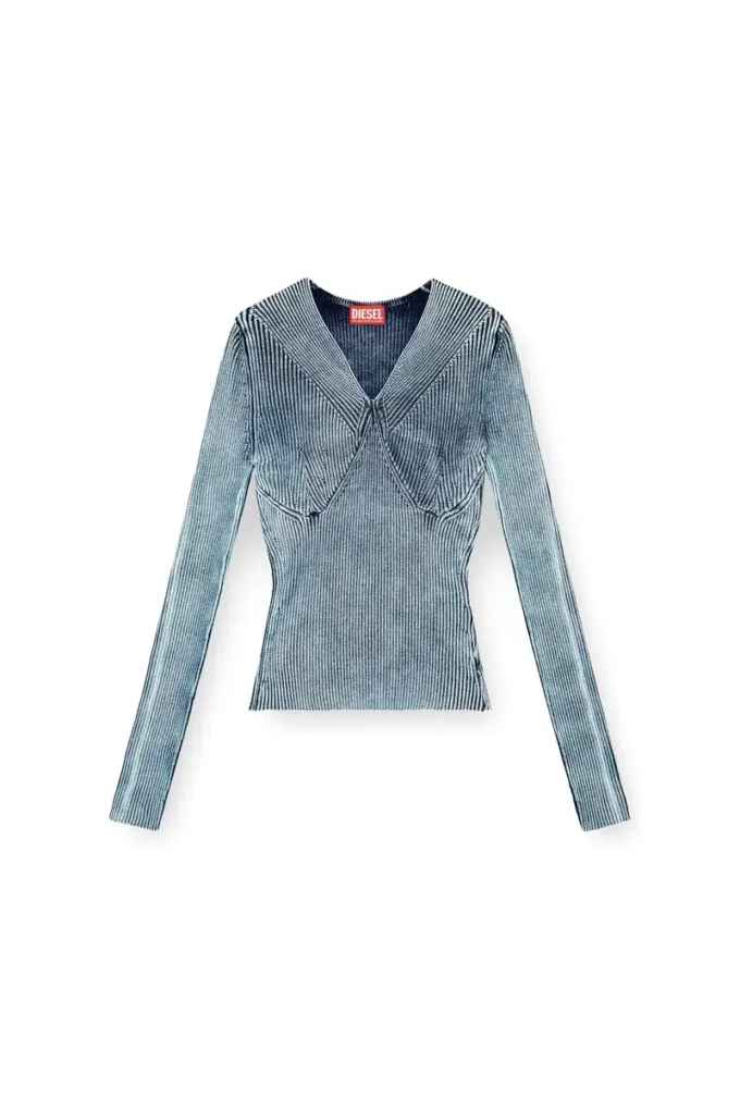m-milmo Maglione in filato denim con effetto lucido m-milmo Maglione in filato denim con effetto lucido