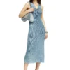 m-milong Abito midi in filato denim con effetto lucido