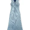 m-milong Abito midi in filato denim con effetto lucido