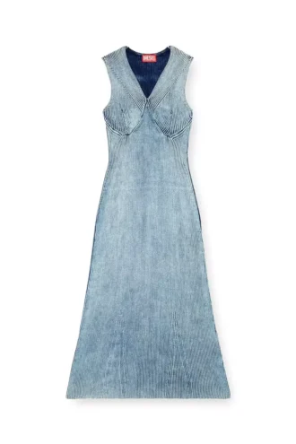 m-milong Abito midi in filato denim con effetto lucido