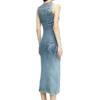 m-milong Abito midi in filato denim con effetto lucido