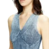 m-milong Abito midi in filato denim con effetto lucido
