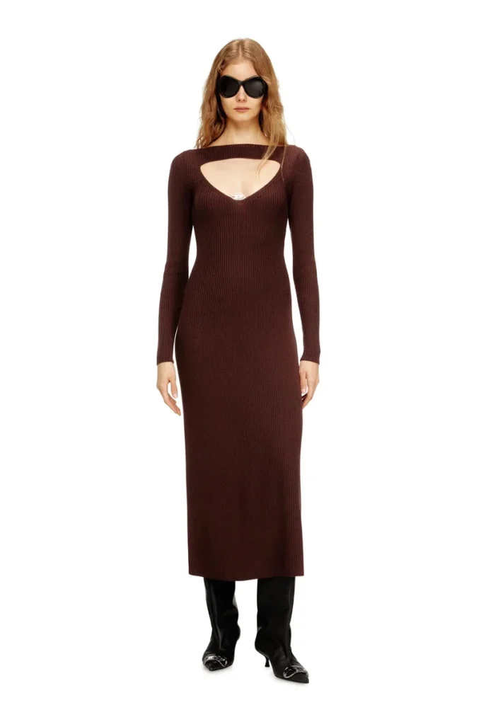 m-oloni Abito midi in lana con intarsio m-oloni Abito midi in lana con intarsio