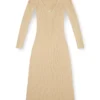 m-oloni Abito midi in lana con intarsio m-oloni Abito midi in lana con intarsio