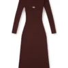 m-oloni Abito midi in lana con intarsio m-oloni Abito midi in lana con intarsio