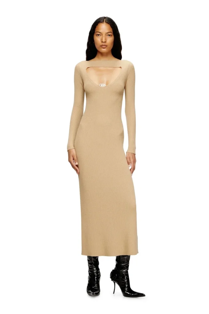 m-oloni Abito midi in lana con intarsio m-oloni Abito midi in lana con intarsio
