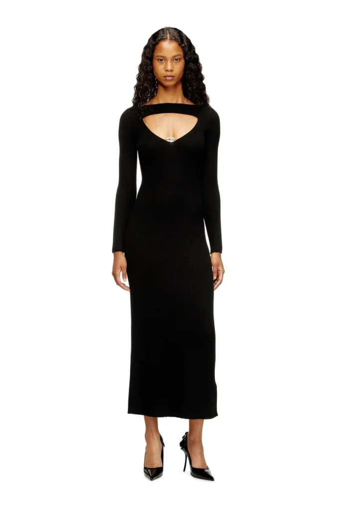 m-oloni Abito midi in lana con intarsio m-oloni Abito midi in lana con intarsio