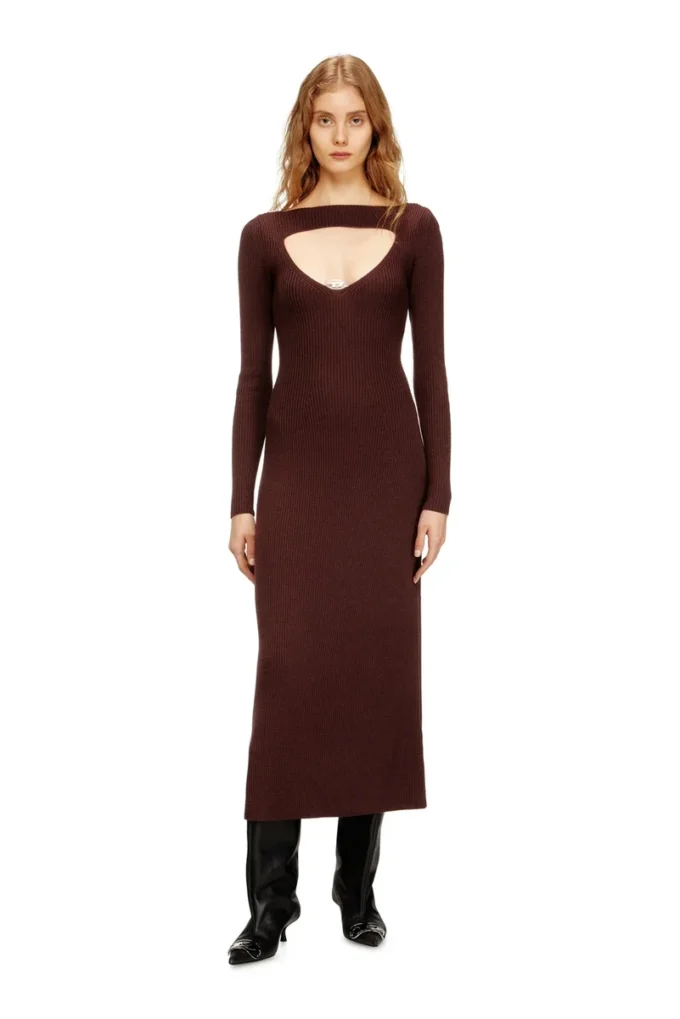 m-oloni Abito midi in lana con intarsio m-oloni Abito midi in lana con intarsio