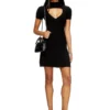 m-olympe Abito corto con cut-out in maglia di lana a coste