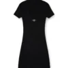 m-olympe Abito corto con cut-out in maglia di lana a coste