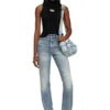 m-onervax-top Top a collo alto in maglia a costine m-onervax-top Top a collo alto in maglia a costine