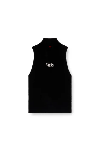 m-onervax-top Top a collo alto in maglia a costine