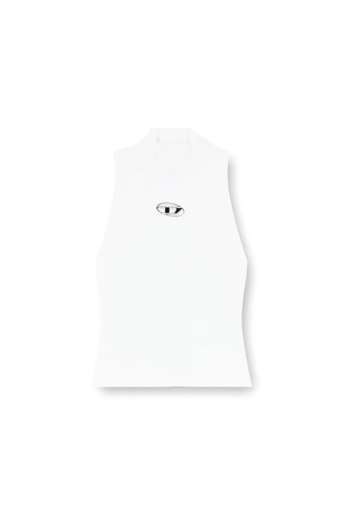 m-onervax-top Top a collo alto in maglia a costine m-onervax-top Top a collo alto in maglia a costine