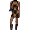 m-romko-dress Abito in lana con motivo argyle
