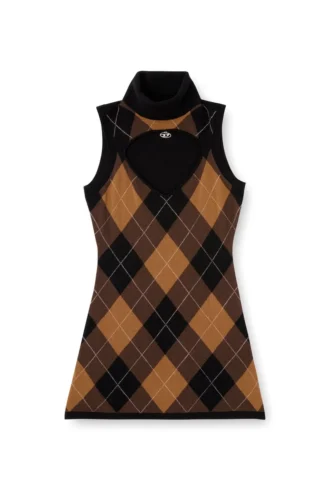 m-romko-dress Abito in lana con motivo argyle
