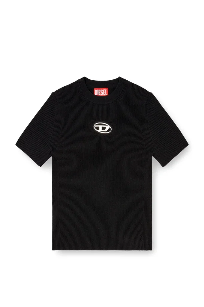 m-valari-ss Maglione a maniche corte con Oval D in metallo m-valari-ss Maglione a maniche corte con Oval D in metallo