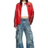 m-valari Top in misto viscosa a costine con Oval D