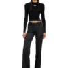 m-valari Top in misto viscosa a costine con Oval D m-valari Top in misto viscosa a costine con Oval D
